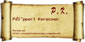 Pöpperl Kerecsen névjegykártya